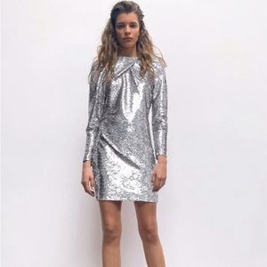 Zara Silver Sequin Dress